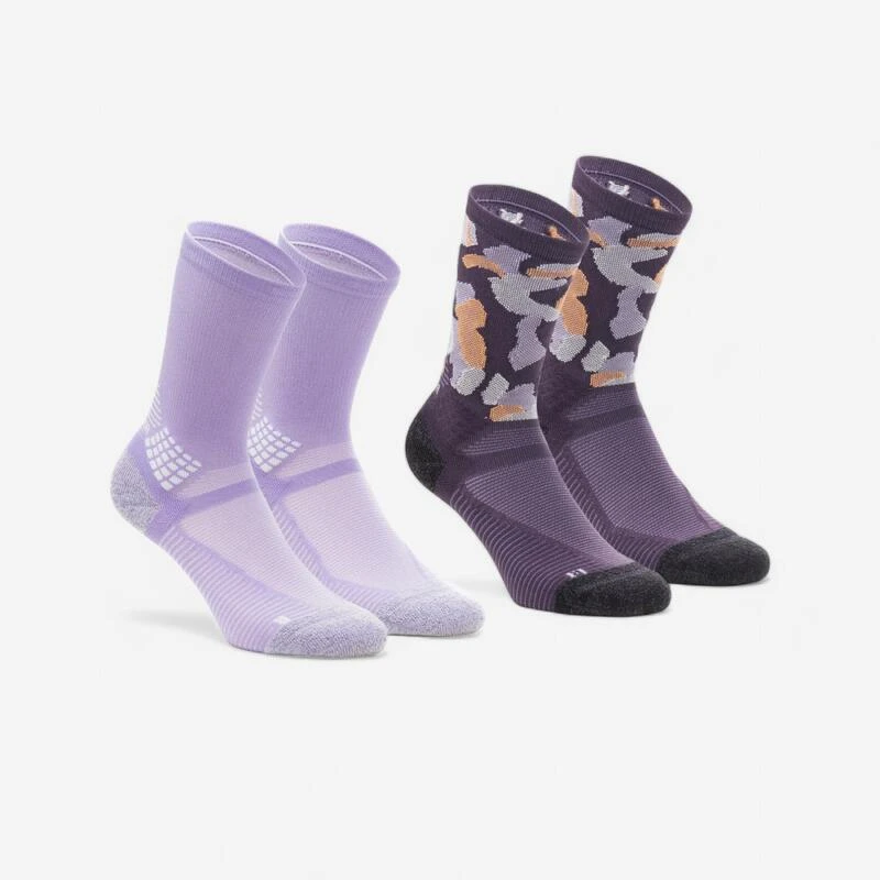Quechua Chaussettes Randonnée - Hike 500 High Trendy Purple & Kamo X2 Paires 1 Quechua Chaussettes Randonnée - Hike 500 High Trendy Purple & Kamo X2 Paires