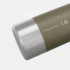 Quechua Gourde Inox 1,5L Avec Bouchon à Vis Pour La Randonnée - Kaki -Quechua Magasin gourde inox 15l avec bouchon a vis pour la randonnee kaki 2