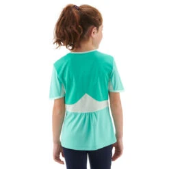 Quechua T Shirt De Randonnée Enfant - MH550 Turquoise - 7-15 Ans -Quechua Magasin t shirt de randonnee enfant mh550 turquoise 7 15 ans 1
