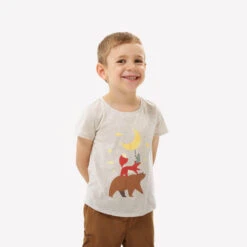 Quechua T-Shirt Enfant MH100 Beige- 2-6 ANS -Quechua Magasin t shirt enfant mh100 beige 2 6 ans 2