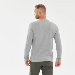Quechua Tee-shirt NH100 ML Homme - Gris Clair -Quechua Magasin tee shirt nh100 ml homme gris clair 2