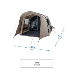 Quechua Tente Gonflable De Camping - AirSeconds 4.2 Polycoton - 4 Personnes - 2 Chambres -Quechua Magasin tente gonflable de camping airseconds 42 polycoton 4 personnes 2 chambres 2